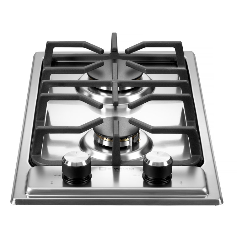 Verona Stainless Steel Gas 2 Burner Cooktop & Reviews Wayfair